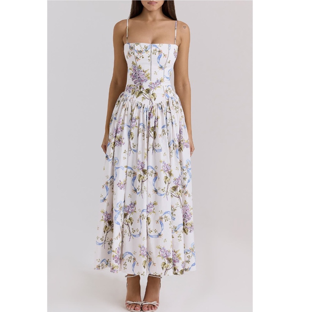 HOUSE OF CB Ysabella Floral Maxi Sundress – XS (A/C Cup)